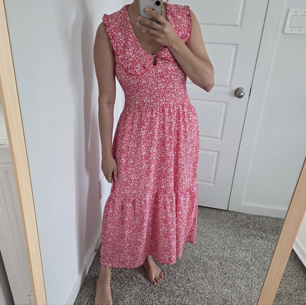 Peter Pan Collar Floral Maxi Dress